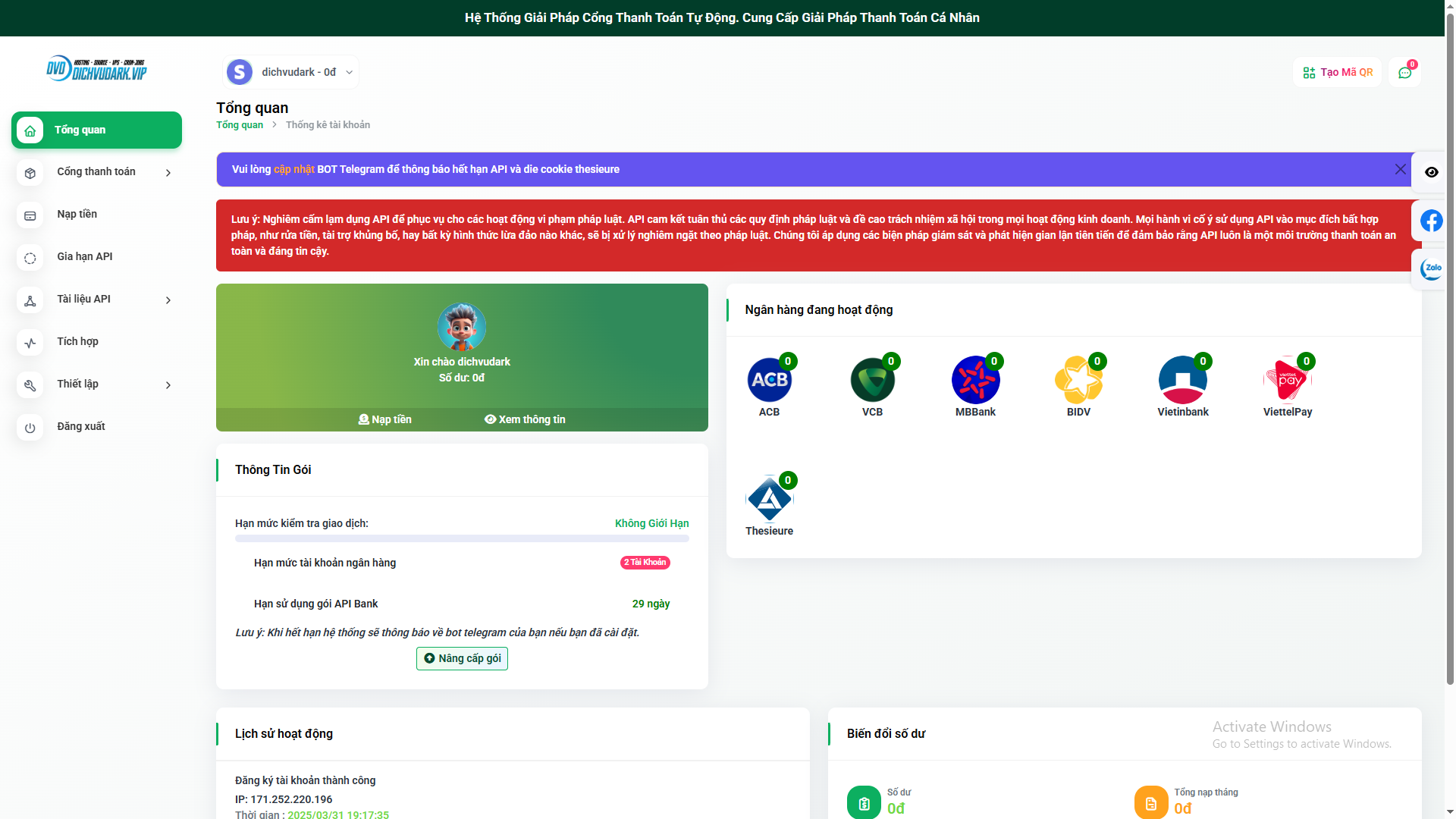 Share Code Cho Thuê API Bank 7 Cổng