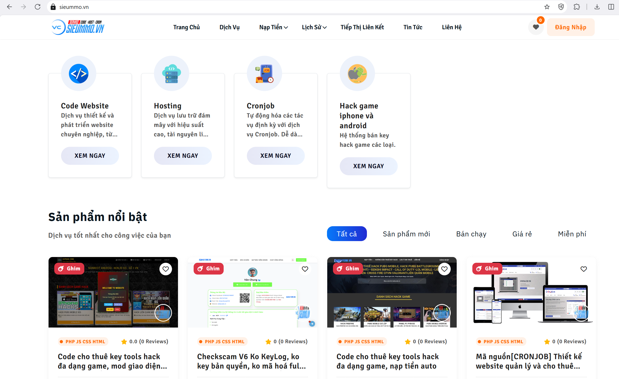Share code bán source, host, cron, ...